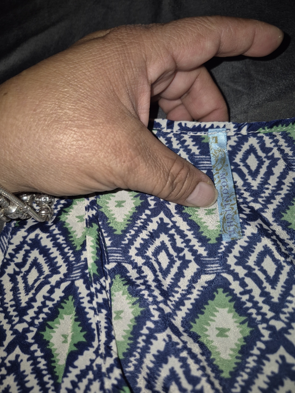 Blue & Green Patterned Mini Dress by Anthropologie